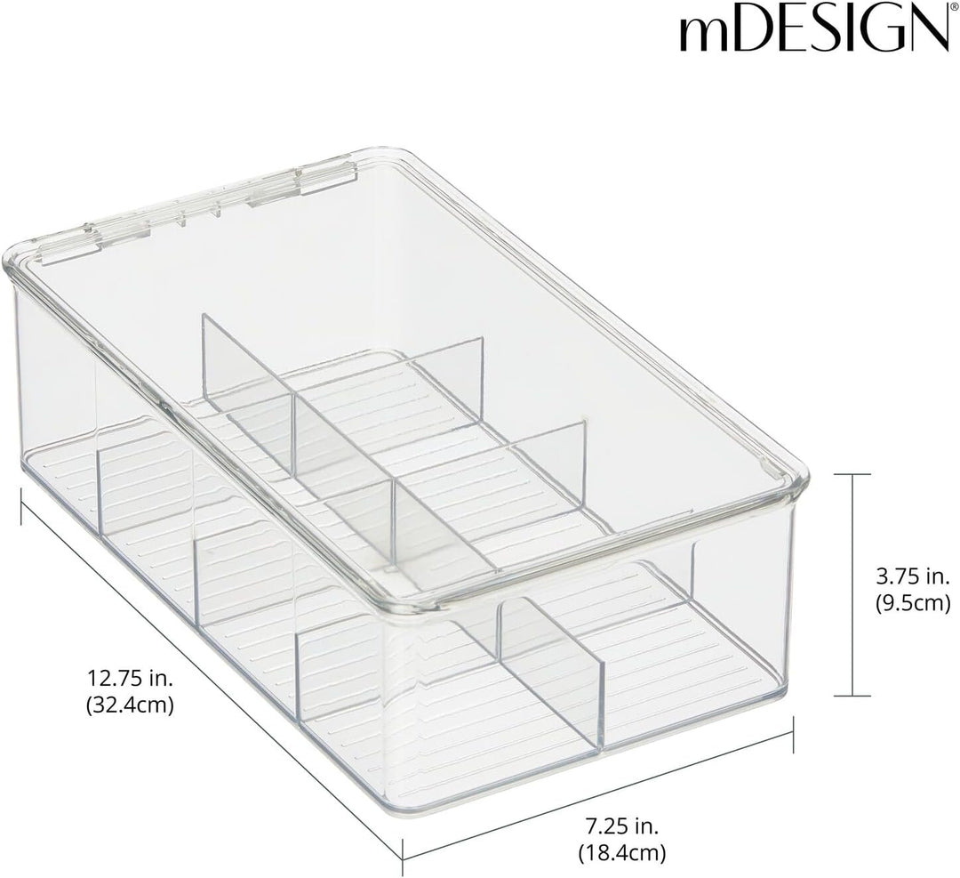 mDesign Küchen Organizer – praktische Teebox mit Deckel für Küche und Speisekammer – Aufbewahrungsbo