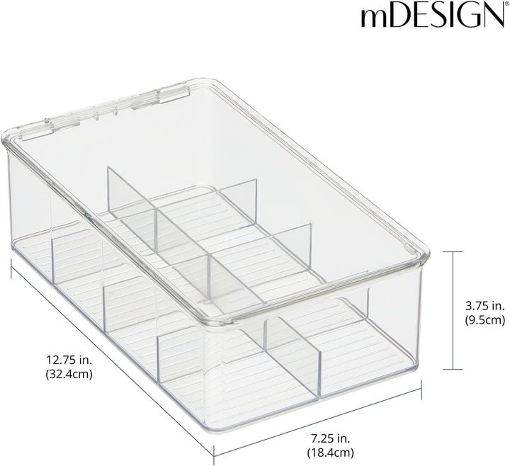 mDesign Küchen Organizer – praktische Teebox mit Deckel für Küche und Speisekammer – Aufbewahrungsbo