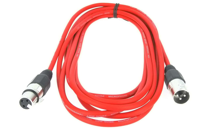 Paccs 10 Stück 5 m Mikrofonkabel Rot XLR Stecker male auf XLR Buchse female - Symmetrisch Audio Kabe