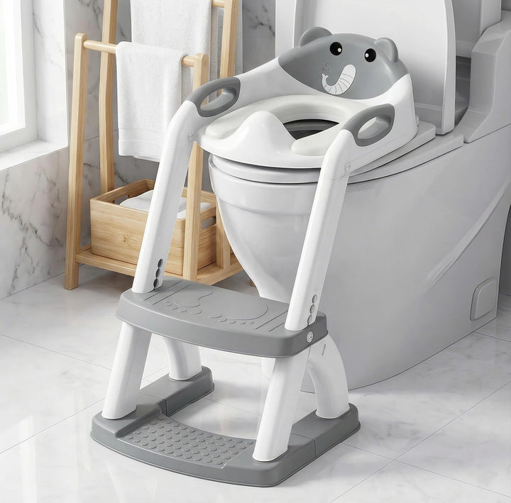 Toilettensitz Kinder mit Treppe, 2 in 1 Toiletten-Trainingssitz & Toilettenleiter für Kinder – 5-fac