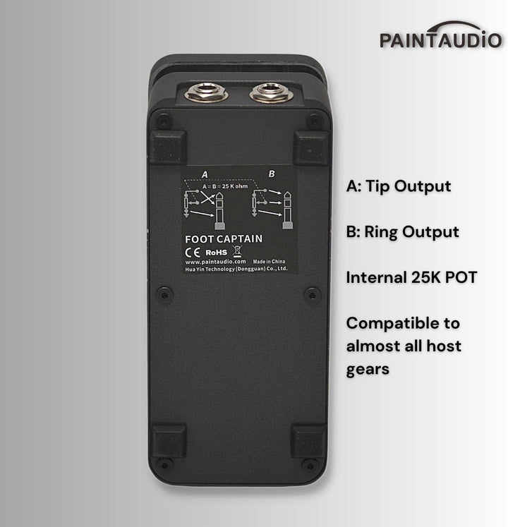 Paint Audio Foot Captain Dual Outputs Expression Pedal, Multi-Effekt-kompatibel für Tip/Ring-Verbind