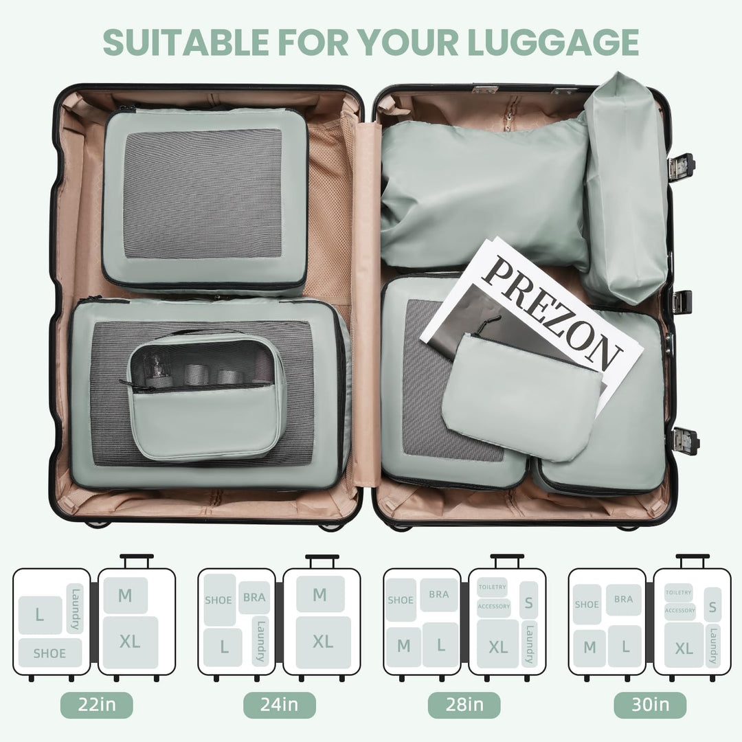Packing Cubes for Suitcase 8 Set, Leichtgewichtige Gepäck Packing Organizer Packing Cubes für Reisez