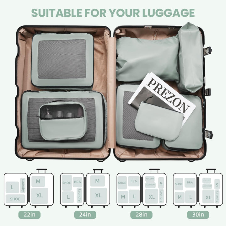 Packing Cubes for Suitcase 8 Set, Leichtgewichtige Gepäck Packing Organizer Packing Cubes für Reisez