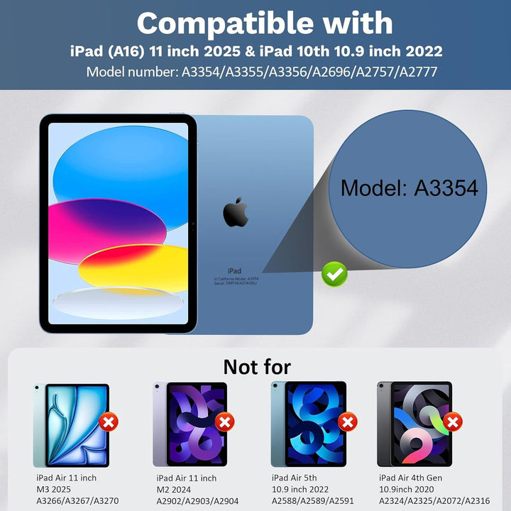 WALWALO Tastatur Hülle für iPad A16 11. Generation 2025 11 Zoll - Magnetische Abnehmbare Keyboard, S
