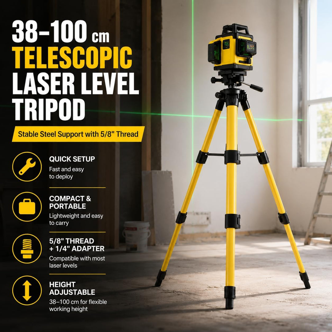 Candeon Kreuzlinienlaser Stativ, Teleskopisch Laser Level Stativ Gewinde 5/8", 38-100cm, Aluminiumst