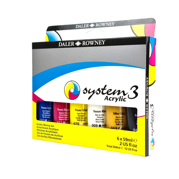 Daler Rowney System 3 Acryl Prozessset 6x59ml sortiert