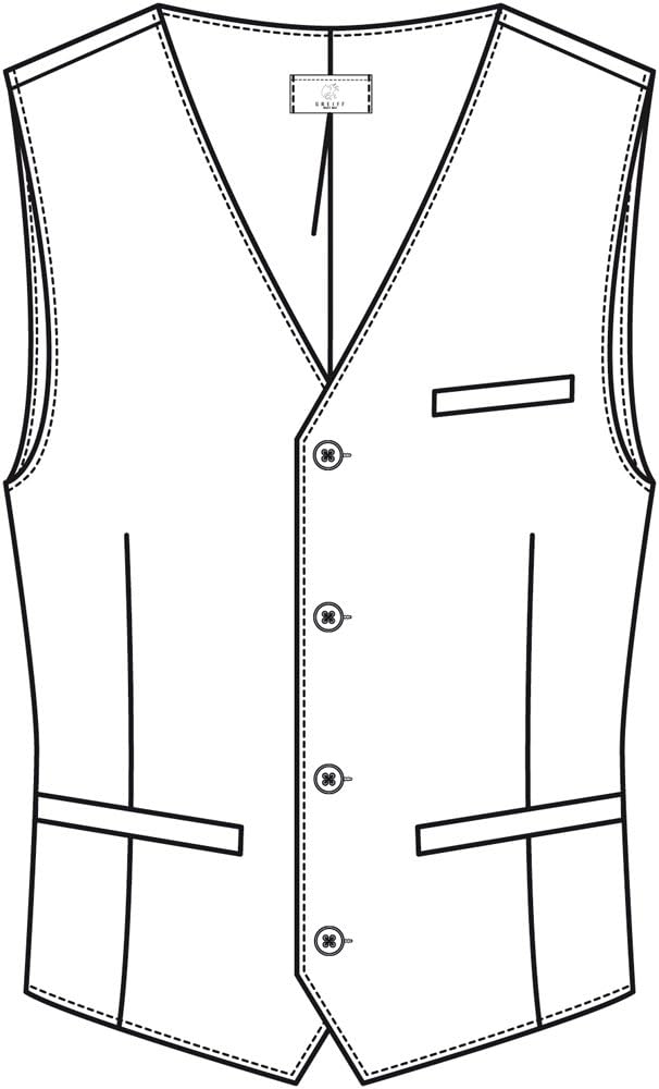 GREIFF Moderne Herren-Weste | 4 Knöpfe| 4 Taschen | Regular-Fit | Gefüttert | Farbe: Schwarz 102 Sch