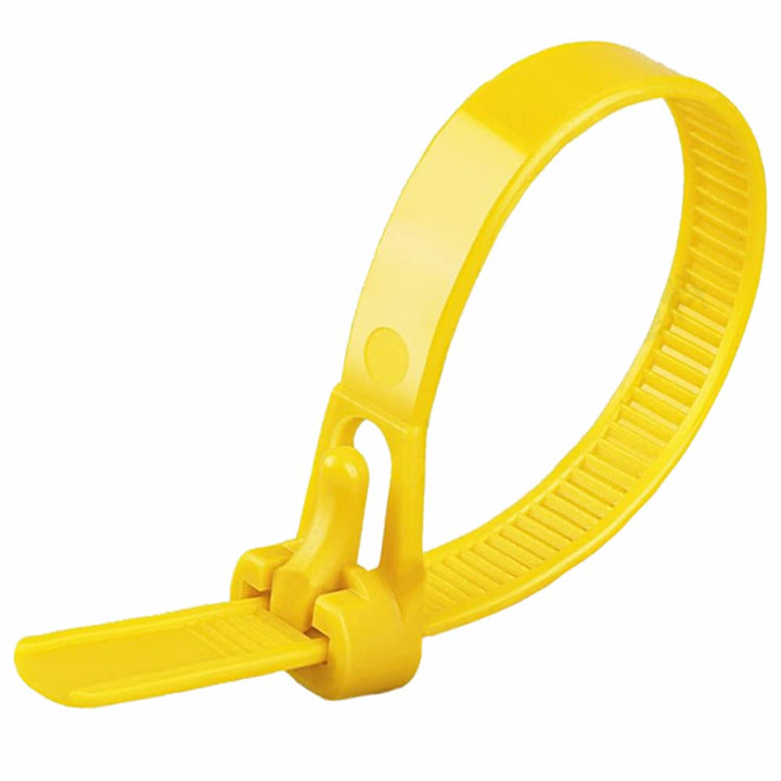 Kabelbinder wiederverschliessbar Gelb 500 mm × 7,6 mm 100 Stück UV-Beständig Stark Gross Nylon Kunst