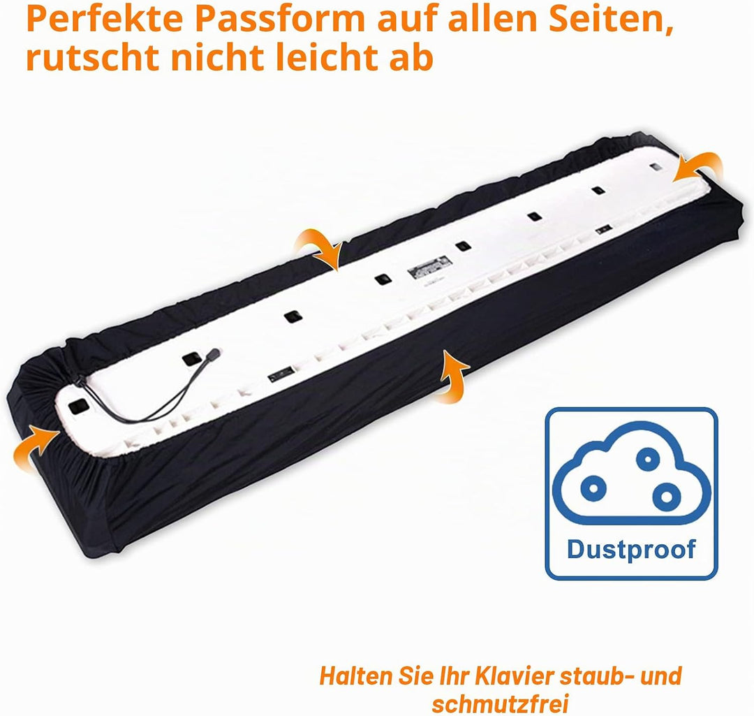 AKOZLIN Tastaturabdeckung für 88-Tasten-Keyboard, Schwar 88 Tastatur Klavierabdeckung Elektronische