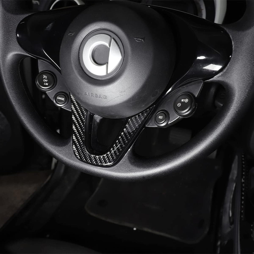 SHIFENG 3D-Aufkleber für Kohlefaser-Lenkrad für Smart 453 Fortwo Forfour 2016-2021