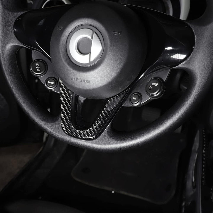 SHIFENG 3D-Aufkleber für Kohlefaser-Lenkrad für Smart 453 Fortwo Forfour 2016-2021