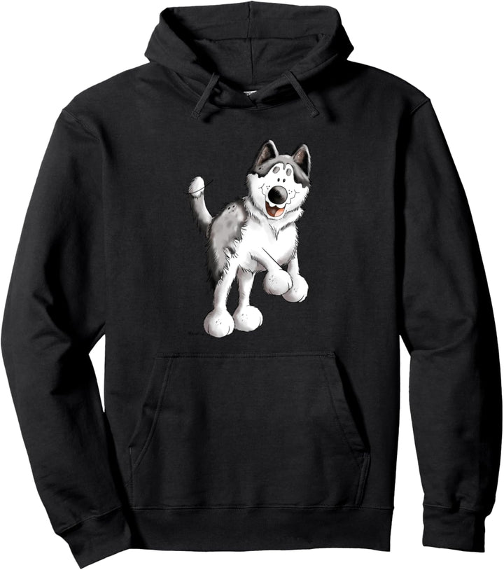Happy Siberian Husky Schlittenhund Malamute I Hunde Fan Pullover Hoodie