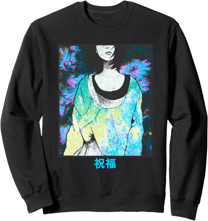 "Blessing" Japanischer Vaporwave Anime inspiriert Retro Indie Sweatshirt