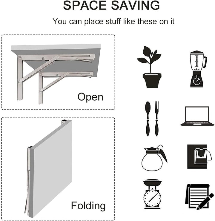 YUMORE Klappkonsole Schwerlast 600mm,Klappregalhalterungen Edelstahl Regalträger Max Load 330 lbs Wa