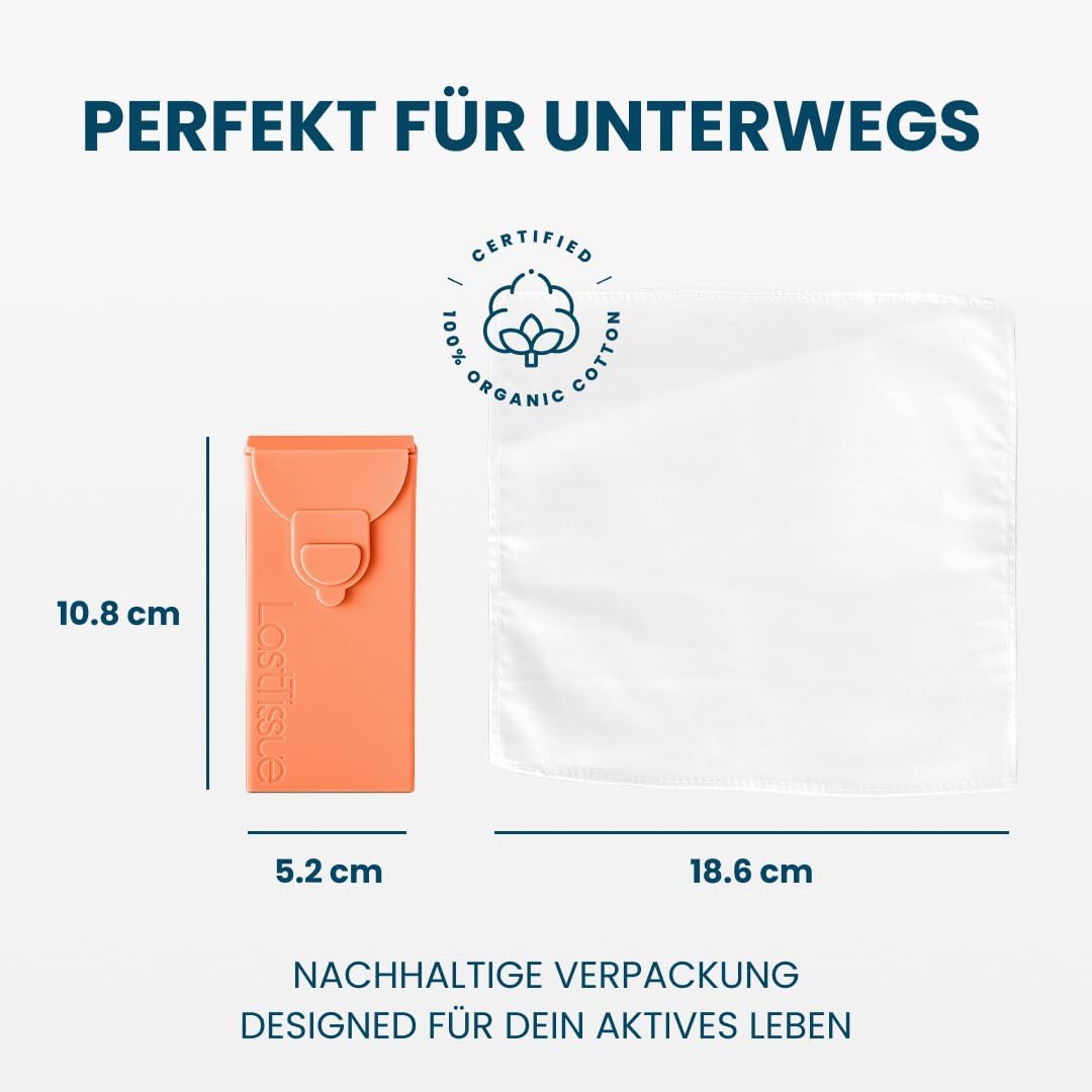 LastTissue® Taschentücher Box - Umweltfreundlich Wiederverwendbare Bio Taschentücher aus Baumwolle (