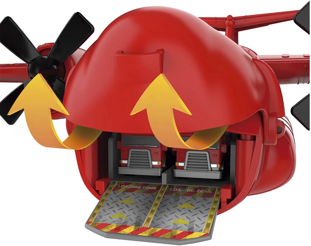 Micro Machines Spielzeugautos Feuerwehr Fracht Flugzeug Spielset mit 1 exklusiven Fahrzeug - Microma