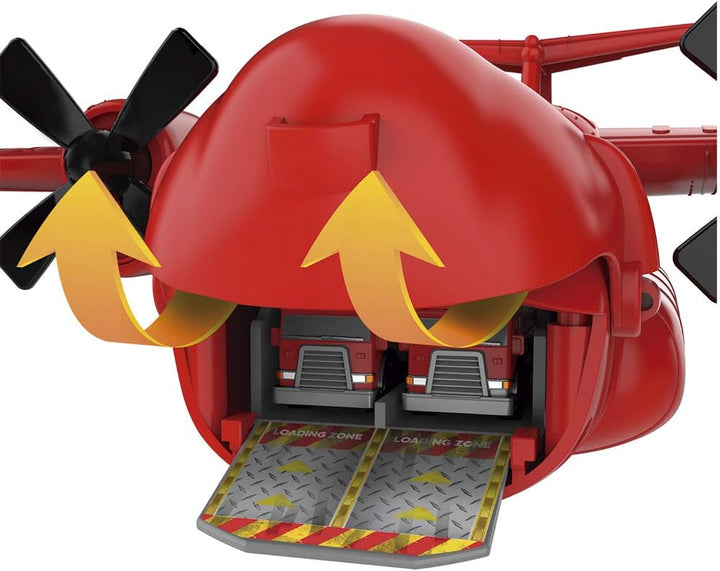 Micro Machines Spielzeugautos Feuerwehr Fracht Flugzeug Spielset mit 1 exklusiven Fahrzeug - Microma