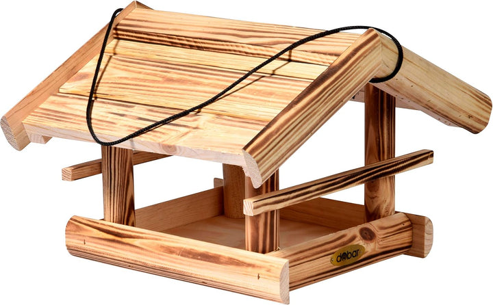 dobar® Green Label 18010FSCe Vogelfutterhaus Quemado hängend - Futterhaus aus Massiv-Holz - Futterst