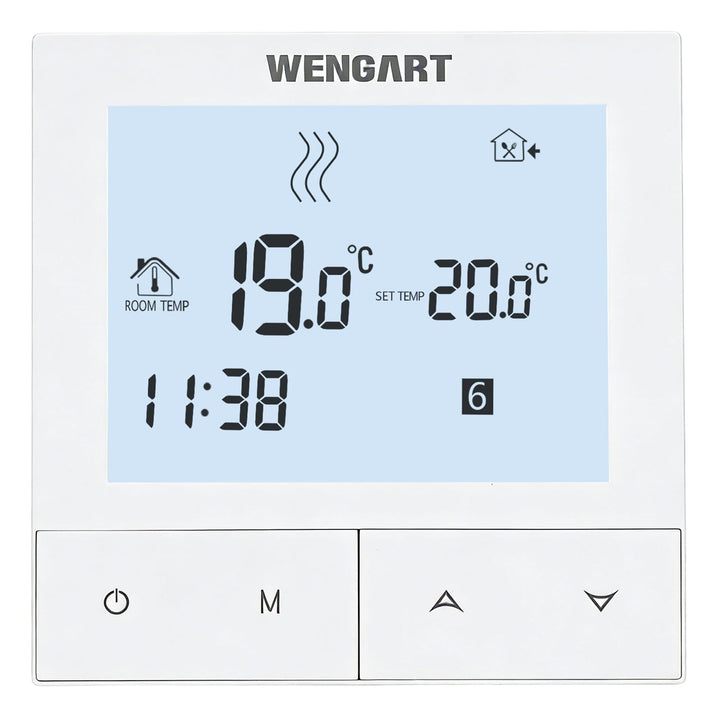Wengart Tuya Thermostat WG372,AC230V 3A 2,4 GHz WiFi Arbeit für Arbeit für Wasser Fussbodenheizung,A