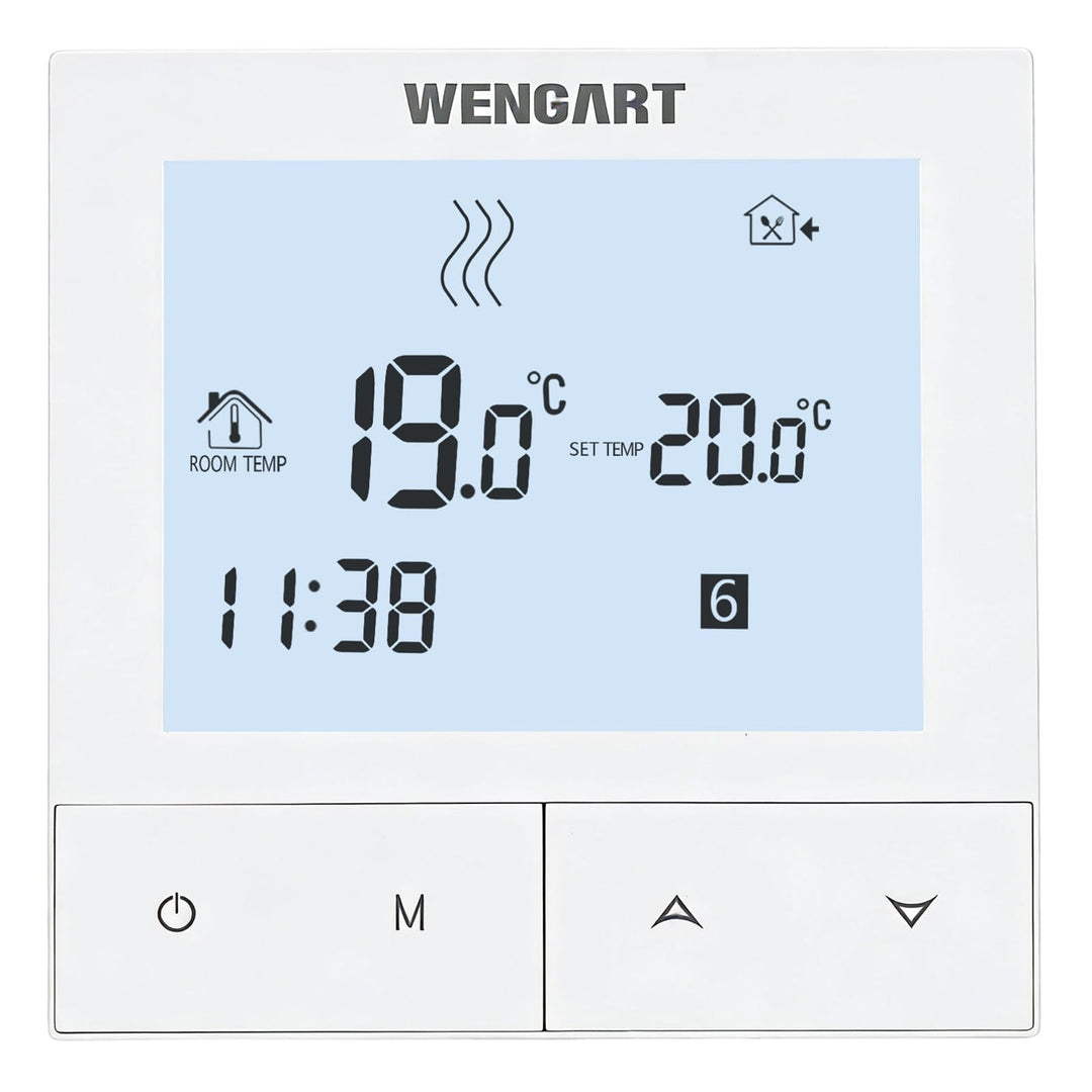 Wengart Thermostat für Fussbodenheizung WG372,AC230V 3A LCD-Anzeige, manueller Programmiermodus opti