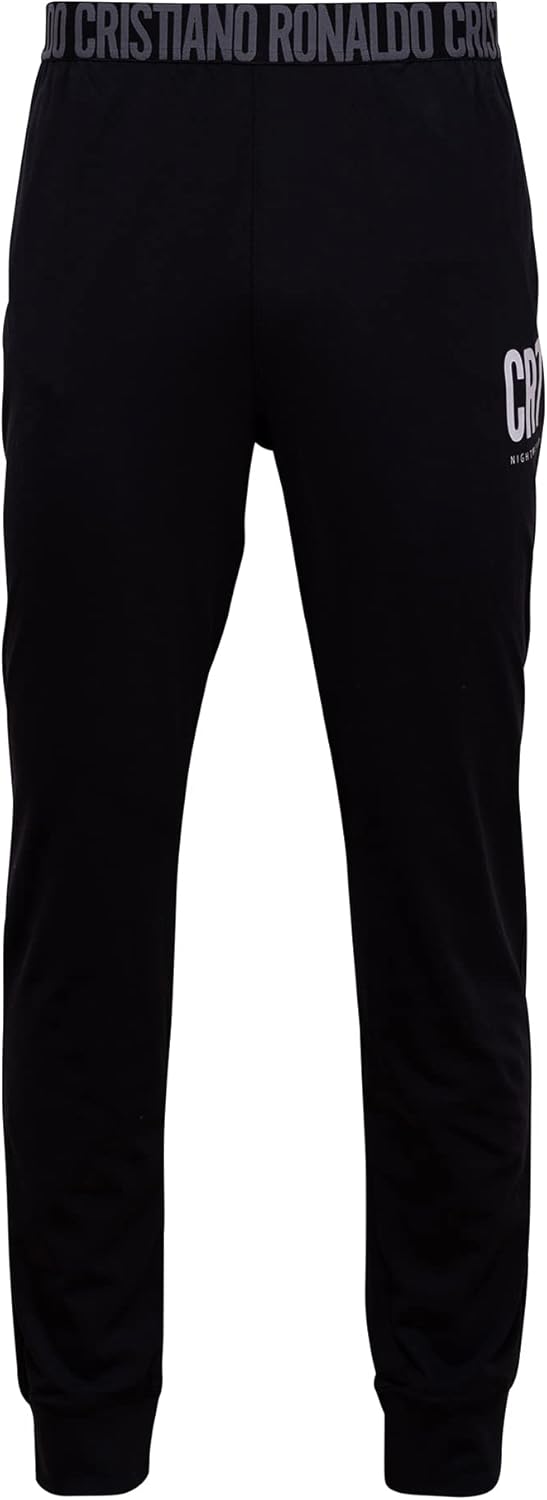 CR7 Cristiano Ronaldo Kurzarm-Pyjama-Set für Herren Schwarz XL, Schwarz XL