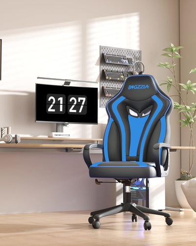 bigzzia Gaming Chair Ergonomic Gaming Stuhl Höhenverstellbarer Bürostuhl 360°Drehsessel Computer Gam