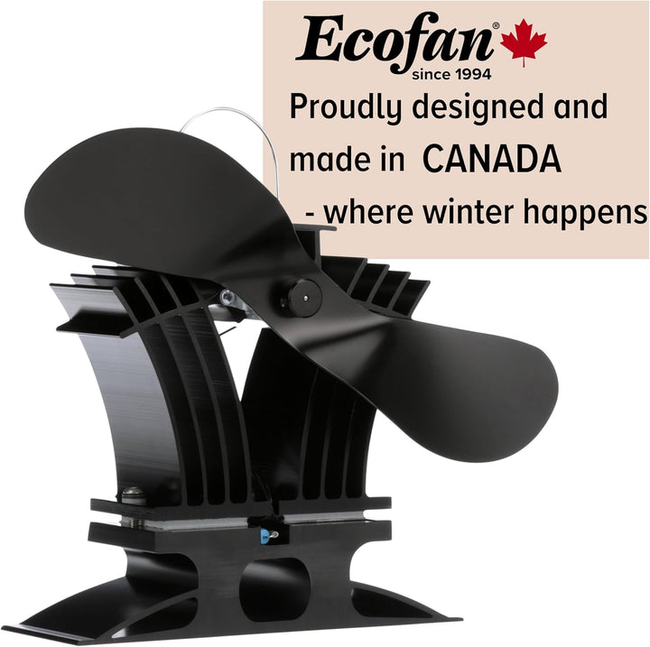 Ecofan 806CAXBX Wärmebetriebener Holzofenventilator, schwarz, zweisprachig, 22,9 cm Klinge Schwarz Z