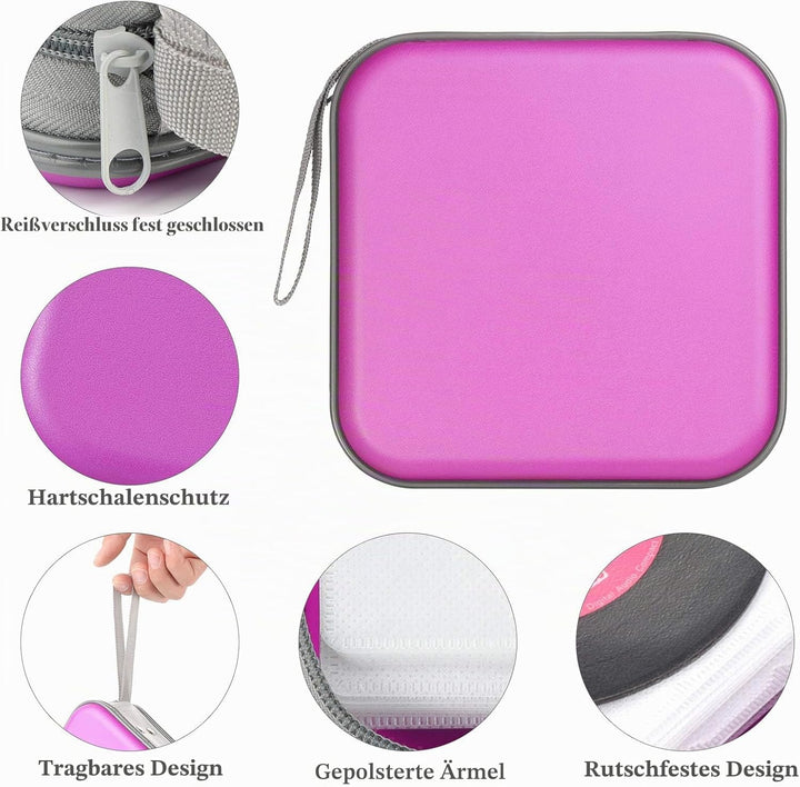 alavisxf xx CD Tasche, 48 DVD Tasche Hartplastik CD Taschen Aufbewahrung Schutzhülle DVD Lagerung CD