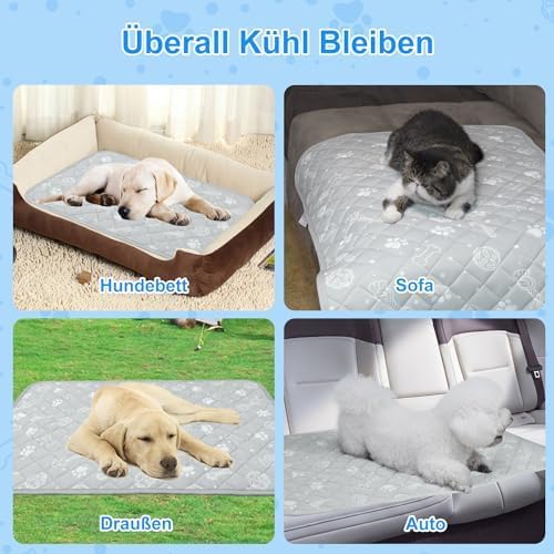 MH MYLUNE HOME Kühlmatte für Hunde Katze Thermochrome Hundekühlmatte Selbstkühlend rutschfest Wasser
