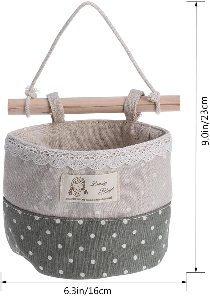 OUNONA Wandbehang Organizer Taschen Mit Spitzenbesatz Hängende Aufbewahrungstasche 4 Fächer Aus Baum