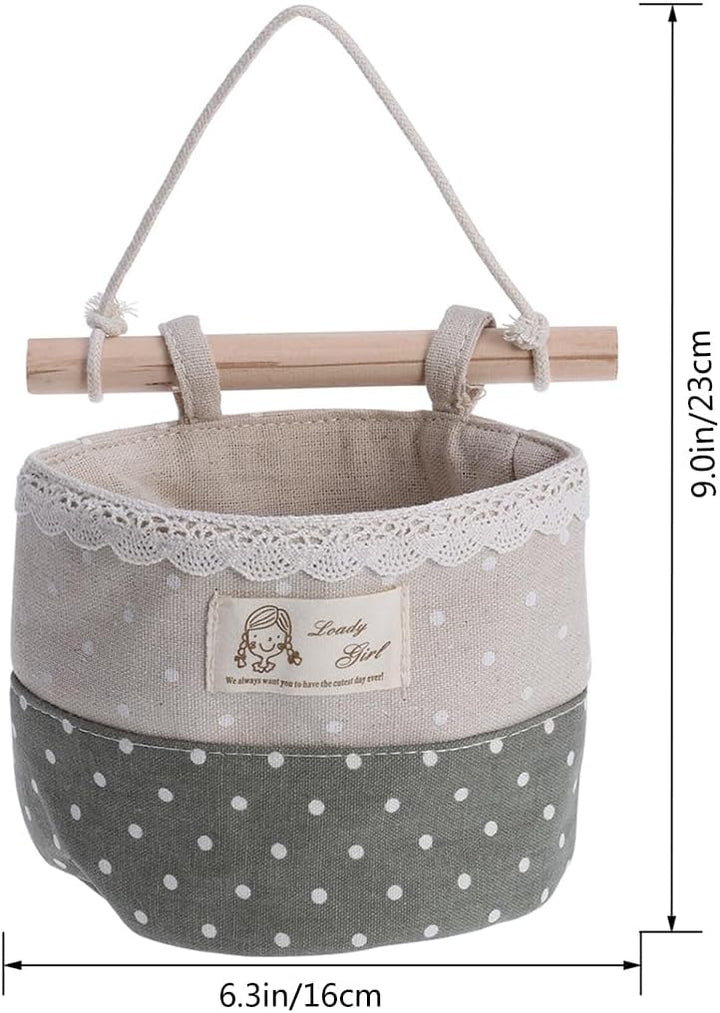 OUNONA Wandbehang Organizer Taschen Mit Spitzenbesatz Hängende Aufbewahrungstasche 4 Fächer Aus Baum