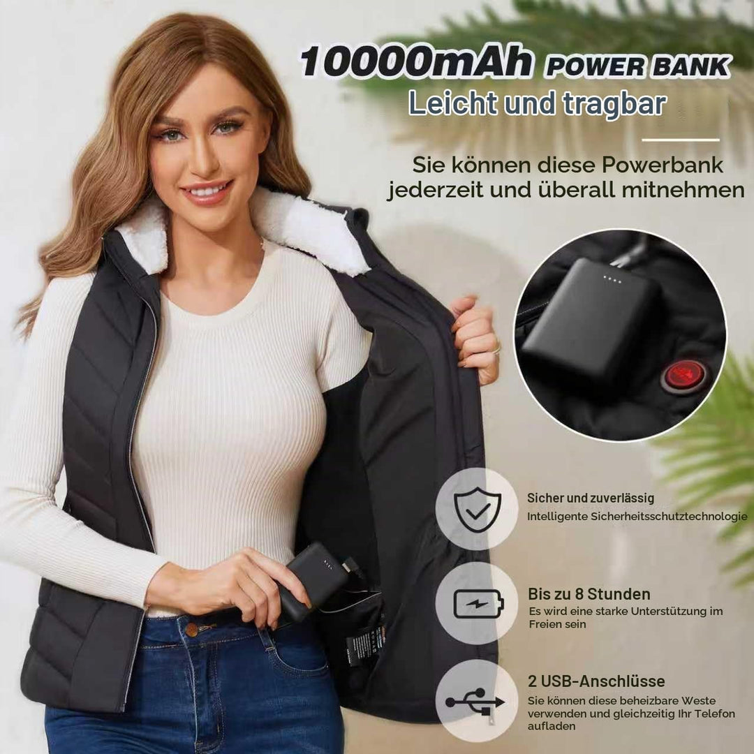 Vofuoti Beheizbare Weste Damen mit 10000 mAh Powerbank,Weihnachten Geschenk für frauen,Slim fit Wärm