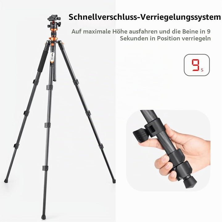 K&amp;F Concept Carbon Stativ Kamera Stativ, kompaktes D254C1(SA254C4) Reisestativ Stativ Kamera, Tripod