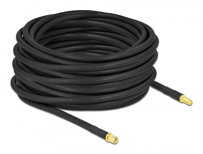 Delock Antennenkabel SMA Stecker zu SMA Buchse LMR/CFD300 15 m Low Loss