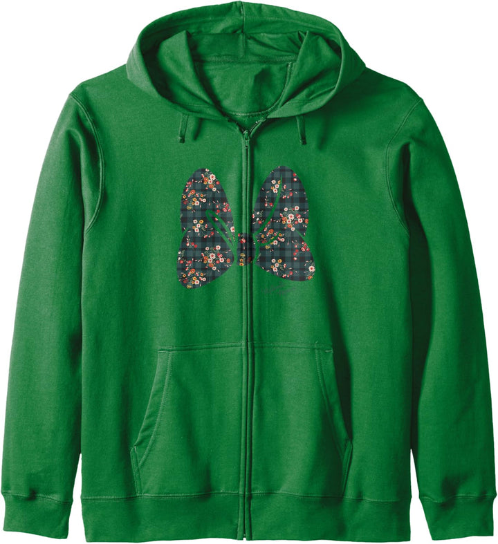 Disney Minnie Mouse Floral Plaid Large Bow Kapuzenjacke