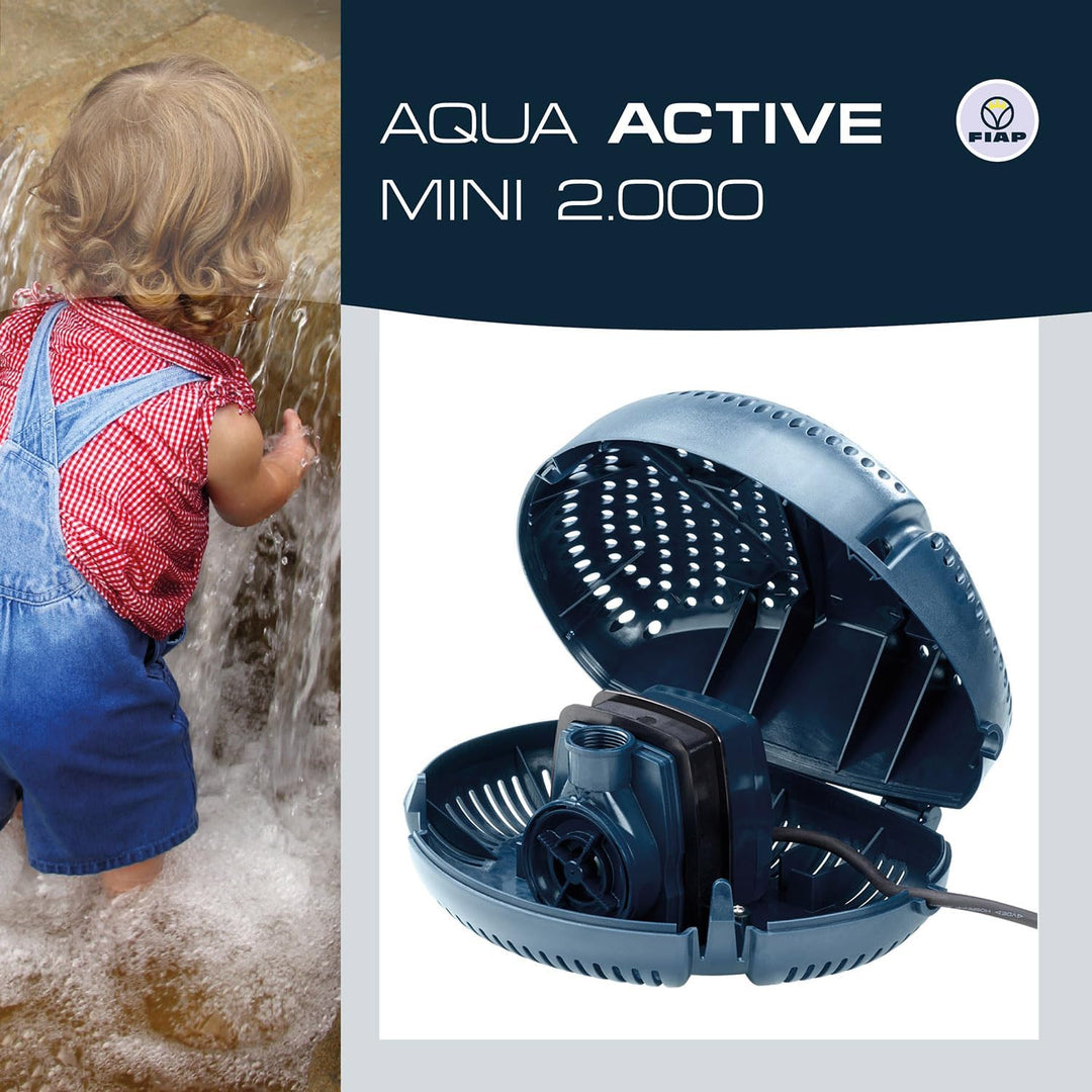 FIAP AQUA ACTIVE Mini SET 2.000 - Wasserspielpumpe - Umwälzpumpe - Springbrunnen - inkl. Teleskoproh