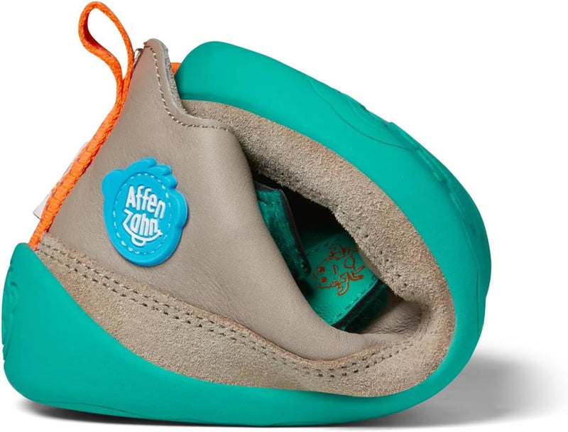 Affenzahn Barfussschuh Leder Buddy mit Klettverschluss Weich rutschfest Flexibel Reflektierend für J