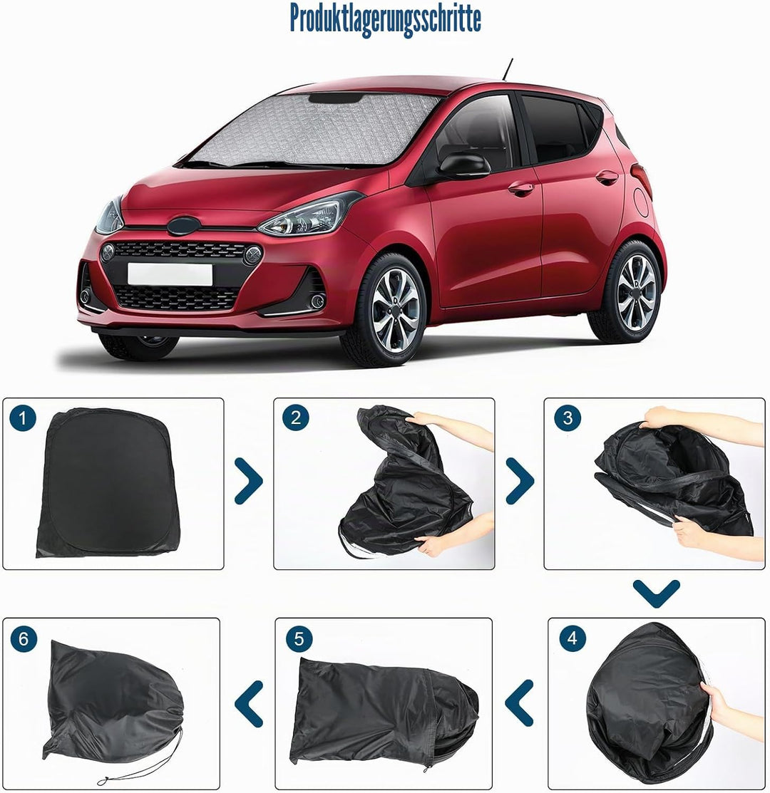 Sonnenschutz Hyundai i10 2013-2022, Faltbarer Sonnenschirm Auto Windschutzscheibe UV Schutz Reflekti