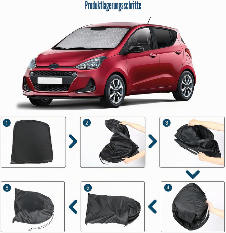 Sonnenschutz Hyundai i10 2013-2022, Faltbarer Sonnenschirm Auto Windschutzscheibe UV Schutz Reflekti