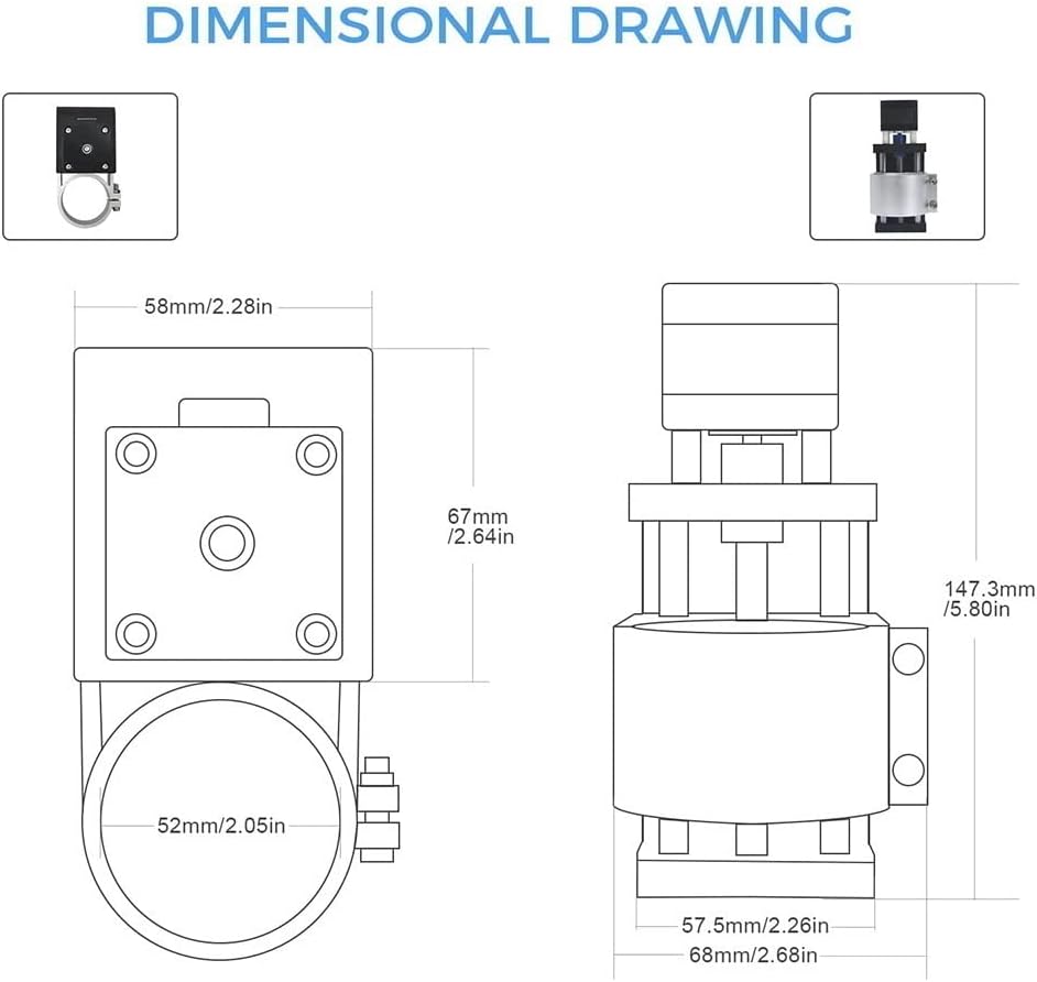 Z-Achsen-Spindelmotor-Montagesatz, Upgrade der Spindel auf 200 W für CNC der 3018 Pro-Serie