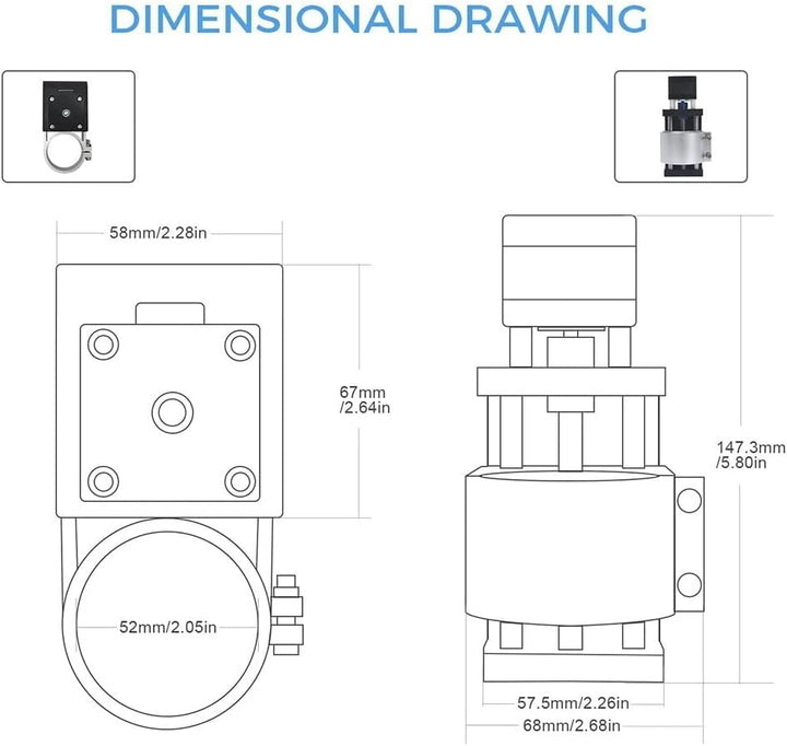 Z-Achsen-Spindelmotor-Montagesatz, Upgrade der Spindel auf 200 W für CNC der 3018 Pro-Serie