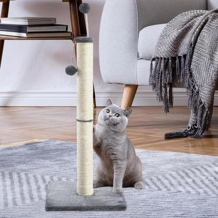 Kratzsäule für Katzen,Kratzbaum für Katzen 97cm Kratzsäule XXL Natural Sisal Seil Pole mit hängendem