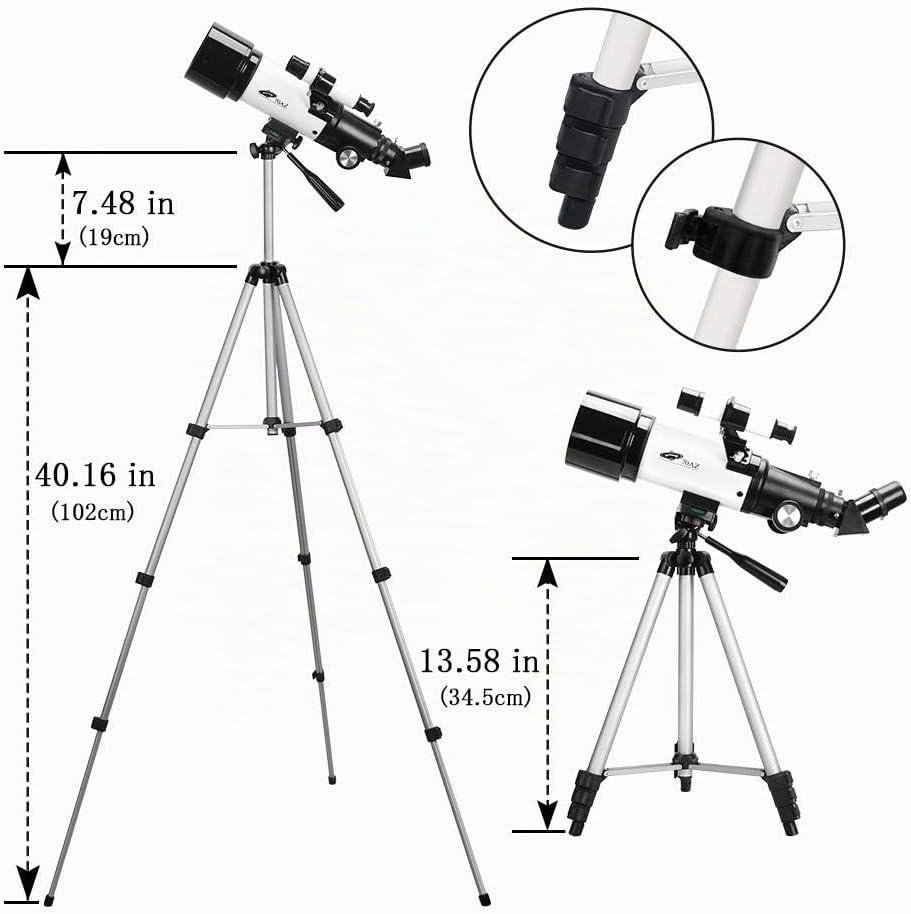 OYS Teleskop, Teleskop für Erwachsene und Kinder,70 mm Blende 400 mm Refraktor-Teleskop für Astronom