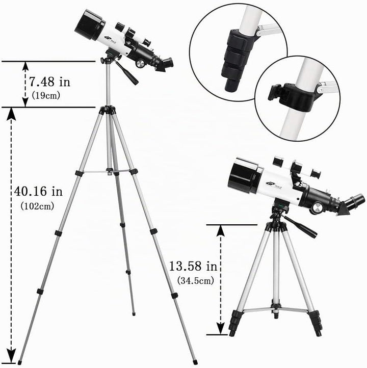 OYS Teleskop, Teleskop für Erwachsene und Kinder,70 mm Blende 400 mm Refraktor-Teleskop für Astronom