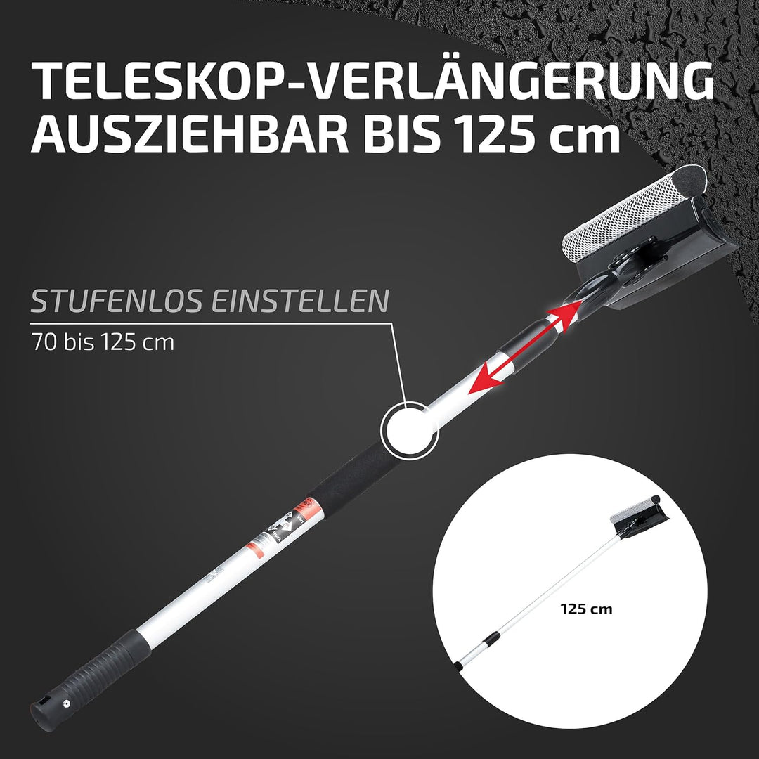 HEYNER® Scheibenreiniger XXL 70-125cm ausziehbar mit Teleskopgriff I Fensterwischer für LKW, Wohnmob