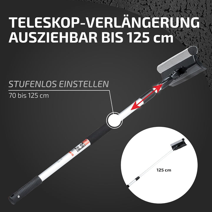 HEYNER® Scheibenreiniger XXL 70-125cm ausziehbar mit Teleskopgriff I Fensterwischer für LKW, Wohnmob