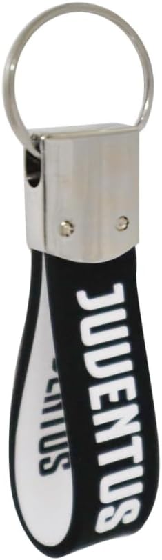 Juventus F.C. - Schlüsselanhänger aus Metall und Gummi mit „Juventus“-Schriftzug - offizielles Juven