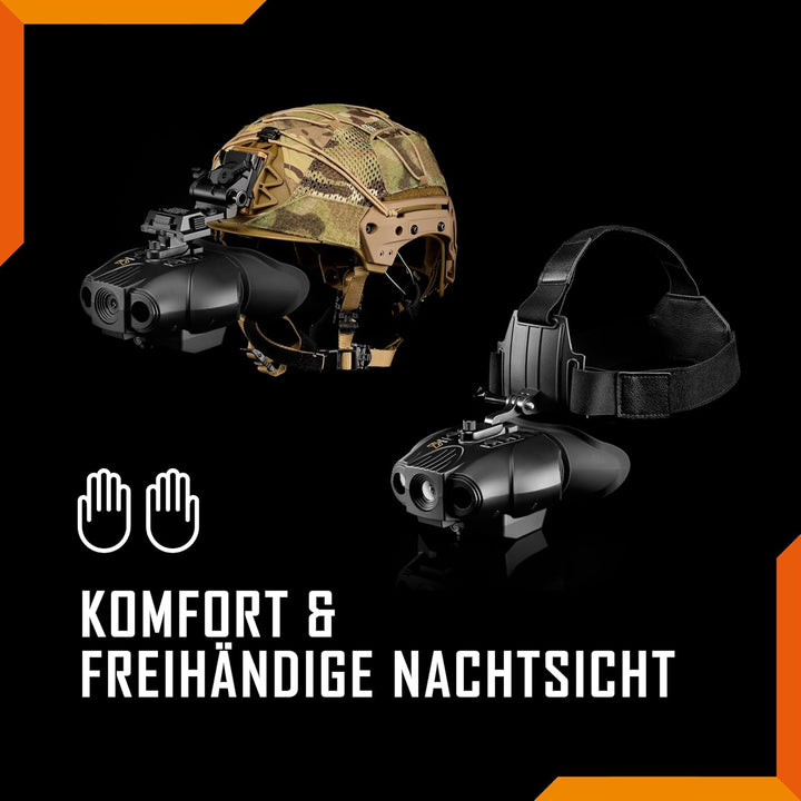 Nightfox Swift 2 Nachtsichtgerät | Kopfmontage | 1x Vergrösserung | 1080P HD | via USB aufladbar | D