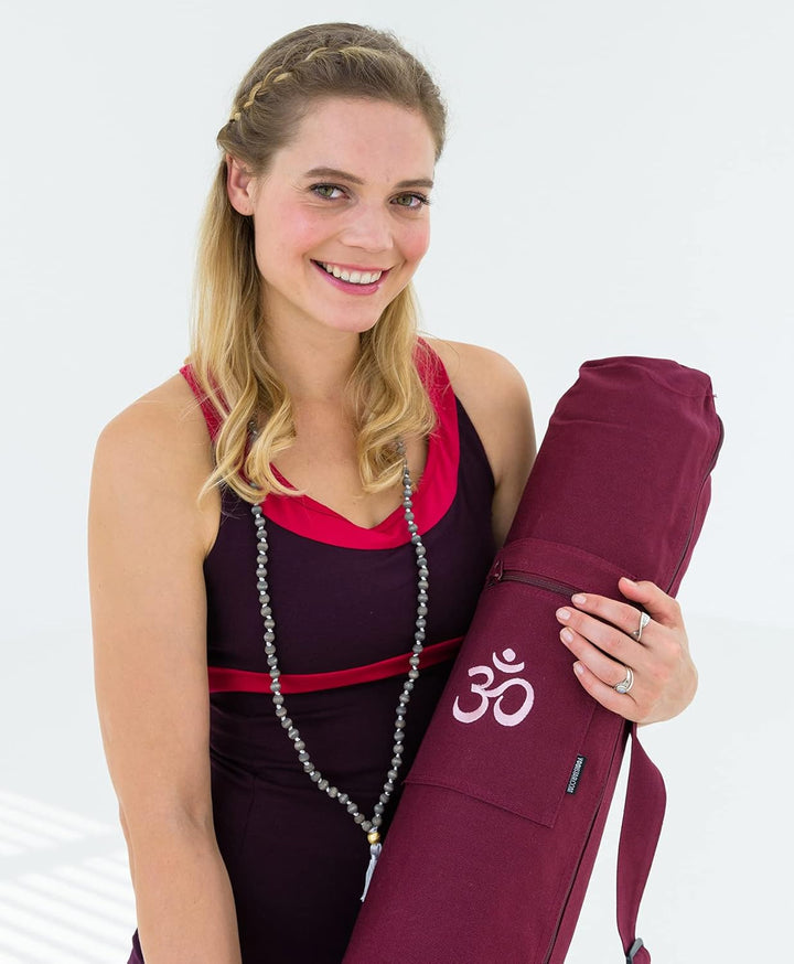 Yogatasche Yogibag® Basic - Zip - Cotton - 65 Cm - Om Bordeaux, Bordeaux