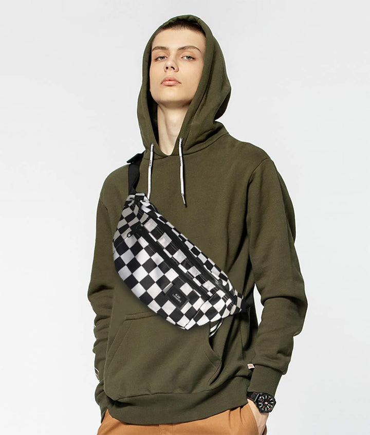 FANDARE Bauchtasche Hüfttasche Brusttasche Gürteltasche Sling Chest Bag für Herren Damen Schultertas